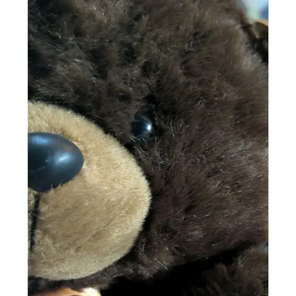 Vtg Dan Dee Soft Expressions Teddy Bear Plush Brown Plaid Paws Bow NWT 16
